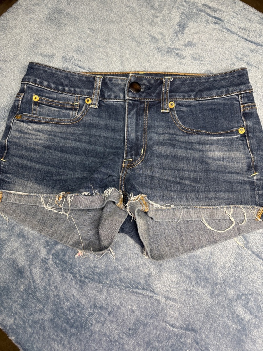 American Eagle Outfitters Dark Blue Denim Cutoff Shorts